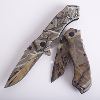 Couteau de chasse professionnel en acier inoxydable, manche en aluminium, poignée à motif de feuille d'érable