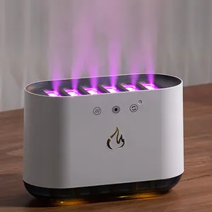 Produtos inovadores 2023 venda quente Música indução vibração pulverização atomização 7 cores led flame difusor umidificador de ar