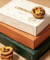 Boîte à tartelettes en papier avec logo personnalisé, conteneur alimentaire en papier biodégradable, emballage jetable pour pâtisserie, tarte, boulangerie, dessert, à emporter