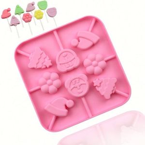 Moule en silicone sans BPA pour sucettes écologiques en forme d'arbre de Noël et d'ours à 8 cavités, pour bonbons durs, OEM/ODM - Product Image 1