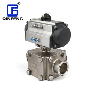 ISO14001 3A CE valvola di controllo del prezzo sanitario in acciaio inossidabile a doppio effetto penumatico a tre vie valvola a sfera a 3 vie - Product Image 4