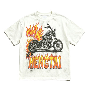 T-shirt graphique personnalisé DTG, coupe ample et épaisse, effet délavé soleil et délavé à l'acide pour homme - Product Image 6