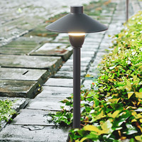 Lampe LED d'extérieur à piquet, style champignon, câblée, étanche IP55, en aluminium, blanc chaud 3000K, faisceau 360°, pour aménagement paysager
