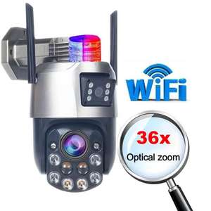 36X <span class=keywords><strong>Zoom</strong></span> óptico AI Humanoide Detección Alarma PTZ WIFI Cámara Visión nocturna a todo color Intercomunicador dual Impermeable IP Seguridad CMOS - Product Image 1