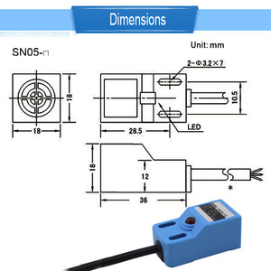 SN05-Y1 SN05-Y2 AC110-220V vuông không được che chở Proximity Switch cảm biến sắt 18*18*1 mét vị trí chuyển đổi - Product Image 6