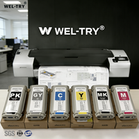 Cartucho de Tinta para Plotter WEL-TRY HP72, Tinta Completa con Chip para Impresoras HP DesignJet T610, T770, T790, T1200, T1300, T795, T1100, T2300