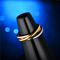Bague torsadée anti-anxiété en acier inoxydable plaqué or 18 carats pour hommes et femmes, avec trois boucles irrégulières et design rotatif – Amour éternel