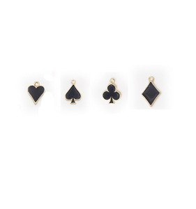 Carte à jouer en alliage métallique émaillé Bêche Coeur Diamant <span class=keywords><strong>Club</strong></span> Charm pour bracelet à bricoler soi-même Fabrication de bijoux - Product Image 4