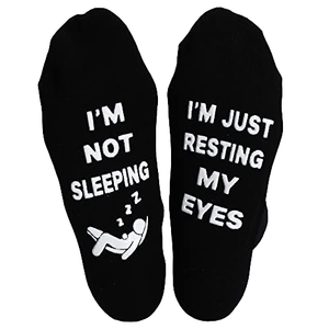 <span class=keywords><strong>Je</strong></span> repose juste mes yeux lettre chaussettes noël fête des pères cadeau d'anniversaire chaussettes de sol antidérapantes drôle créatif hommes équipage chaussettes - Product Image 2