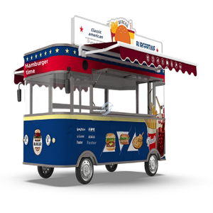 Retro Vintage Coffee Food Cart Single Side Service Window Mobile Beverage Snack Vending Trailer With Awning - Product Image 4