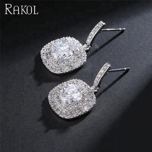 Pendientes de Circonita Cúbica EP189 RAKOL, Múltiples Diseños, Chapados en Oro, Decoración para Novia - Product Image 5