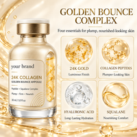 Sérum Coréen Anti-Âge au Collagène 24K Or, Peptides, Squalane et Acide Hyaluronique pour le Visage – Marque Blanche