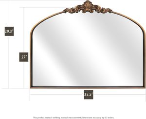 Antique Baroque Kim Loại Lớn đóng khung tường Gương phòng khách trang trí gương Đối với trang chủ - Product Image 4