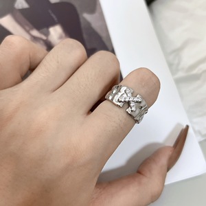 INS Chic Koreanischer Modedesigner Silber X CZ Zirkon Kristall North Star Fingerringe für Frauen Männer Schmuck - Product Image 4