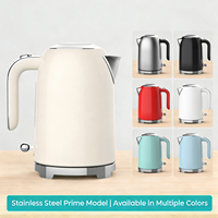 Bouilloire électrique sans fil en acier inoxydable avec couvercle automatique à ouverture automatique et dessus transparent pour le café et le lait, usage domestique et hôtelier