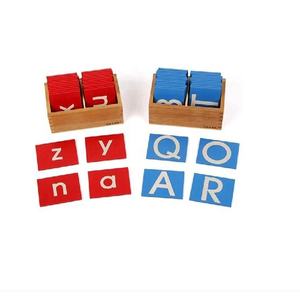 Caldo educativo minuscolo e alfabeto maiuscolo lettere carta vetrata materiali <span class=keywords><strong>in</strong></span> <span class=keywords><strong>legno</strong></span> Montessori giocattoli - Product Image 2