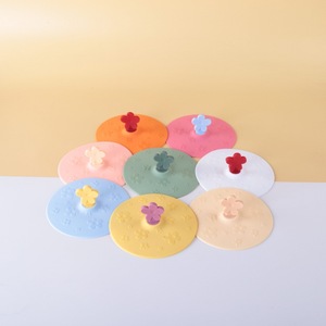 Tapa de Silicona Redonda con Diseño Floral, Universal para Tazas de Boca Ancha, Atractiva, Antipolvo, de Grado Alimenticio, para Cocina - Product Image 1