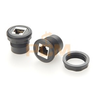 Adaptateur de connecteur fileté pour montage sur panneau de châssis rond, connecteur femelle RJ45 Cat6 vers prise jack, réseau Ethernet Lan Cat5 Cat5e