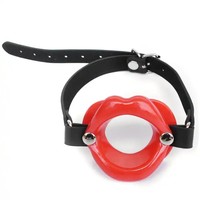 Gros bâillon oral Bdsm Bondage sangle sur caoutchouc cuir bouche ouverte Oral bande Bondage contraintes Femdom esclave Bondage métal Sm jouets