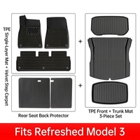 Tapis de sol TPE double couche 11 pièces avec couverture amovible Jeanswest pour Tesla New Upgrade Model 3