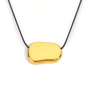 Stainless Steel Necklace Irregular Geometric <b>Circle</b> 18k Gold Plated Hollow Round Design Fashion Pendant Jewelry - Product Image 5