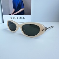Lunettes de soleil unisexes SF en métal, monture carrée complète, verres PC, protection UV, design pour petits visages