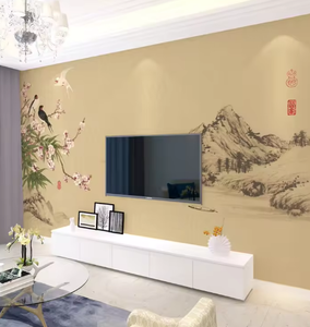 <span class=keywords><strong>Papier</strong></span> <span class=keywords><strong>peint</strong></span> mural en soie personnalisé imprimé en 3D, feuille de plante, oiseau volant, fleurs, <span class=keywords><strong>montagne</strong></span>, chinoiserie, <span class=keywords><strong>style</strong></span> de peinture chinoise - Product Image 2