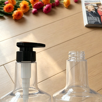 Botol Sampo PET 550ml, Botol Pompa Plastik Transparan untuk Sabun Mandi, Sabun Cuci Tangan, Kemasan Perawatan Pribadi, Custom OEM Pabrik