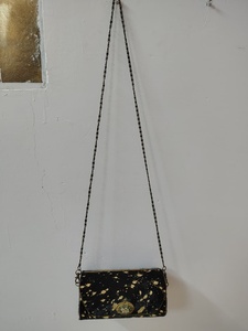 Sac bandoulière pour femme avec chaîne, style vintage, fermeture à rabat, motif mèches dorées, pour soirée, mariage, sac à main de soirée - Product Image 4