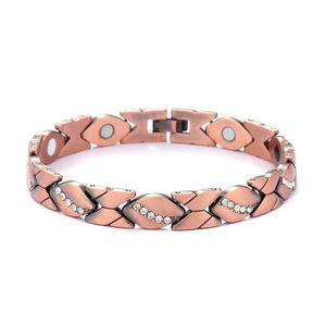 Magnetic <b>Bracelet</b> Zinc Alloy Crystal Rhinestone Unisex Fashion <b>Bangle</b> Geometric Design European Style - Product Image 3