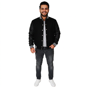 Produit le plus vendu Nouvelle veste satinée slim fit pour homme 100% polyester Veste de baseball en satin Veste bomber en satin - Product Image 1