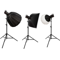 Lampe LED COB 300W Réelle pour Studio Photo/Vidéo, Diffusion en Direct, avec Trépied et Boîte à Lumière pour Photographie, Film et Vidéo
