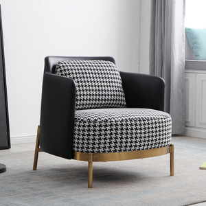 Lusso oro cornice italiana soggiorno Design singolo per il tempo libero sedia postmoderna Nordic Lounge poltrona reclinabile - Product Image 2
