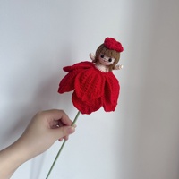 Boneka Peri Bunga Rajutan Tangan Buatan China dengan Benang Rajut Realistis untuk Model Buket Bunga MM-01