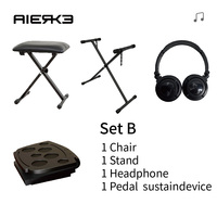 AIERKE Accessory Set for Musical Instruments Includes 1 Chair 1 Stand 1 Headphone 1 Pedal Sustain Device