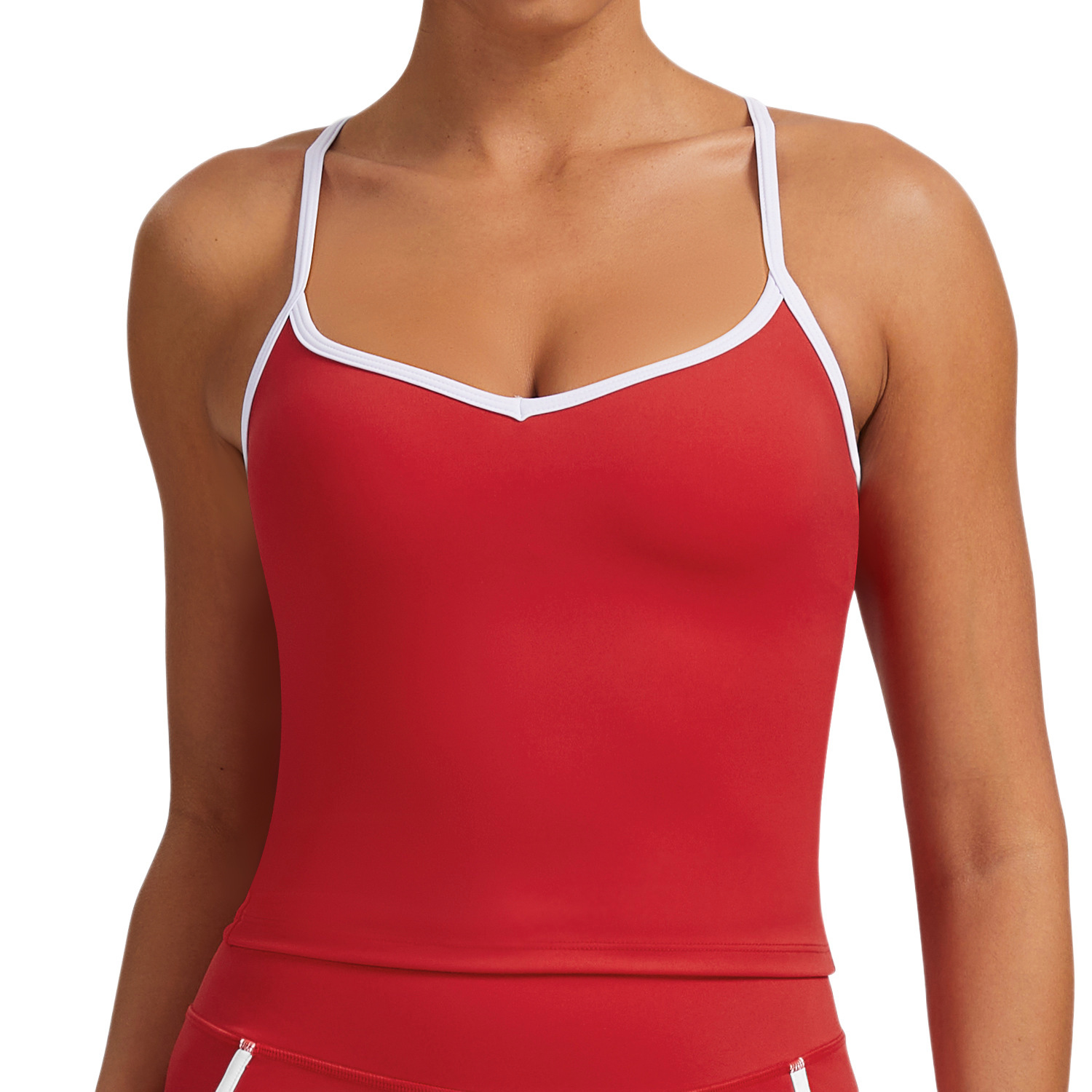 Women's Yoga Sports Vest Lightweight Quick-drying Breathable Nylon Spandex Skinny Fit for Workout Running Fitness