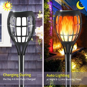 Lámpara <span class=keywords><strong>Solar</strong></span> con Forma de Llama OVO-061 con Sensor de Luz, IP65 Impermeable, para Decoración de Jardín, Paisaje y Caminos, Luz de Llama Pequeña - Product Image 3