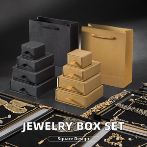 Simple Paper Jewelry <b>Box</b> with Necklace <b>Earrings</b> Drawer Pouch Bag Jewelry Packaging <b>Box</b> Storage Packaging Jewelry Storage <b>Box</b> - Product Image 2