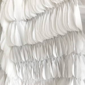 Tela de encaje de red, vestido elegante con volantes blancos - Product Image 2