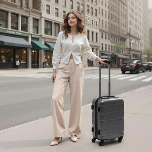 21X8,5X15 Equipaje de mano Aerolínea Aprobada Hardside Spinner con bloqueo TSA Ruedas ligeras Azul caribeño S(20in) - Product Image 6