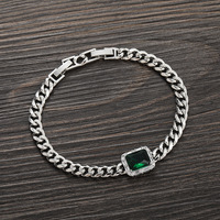Pulsera Cubana Ajustable con Circonitas Cuadradas Geométricas Multicolor, Accesorios de Hip Hop y Rap, Directo de Fábrica