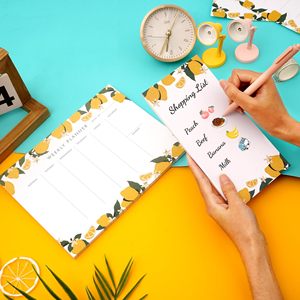 Design personnalisé 52 feuilles <span class=keywords><strong>jaune</strong></span> non daté à la liste des choses à faire <span class=keywords><strong>Bloc</strong></span>-notes planificateur hebdomadaire <span class=keywords><strong>Bloc</strong></span>-notes pour le travail Objectifs Notes Calendrier Idées - Product Image 1