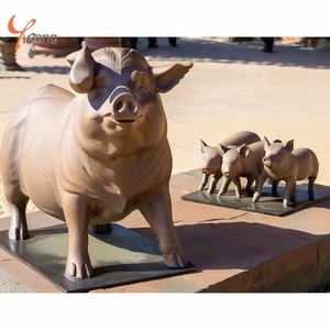 Escultura de jardín de bronce de metal fundido de tamaño real para exteriores de alta calidad, tema de cerda de cerdo de cobre fundido de latón personalizado de fábrica - Product Image 2