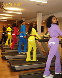 Abbigliamento Sportivo di Alta Qualità Completo da <span class=keywords><strong>Palestra</strong></span> per Donna Giacca con Polsini Leggings Abbigliamento Fitness Set Yoga - Product Image 2