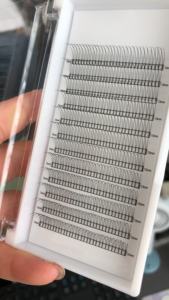 Extensions de cils pré-faites en éventail, courtes tiges, noir foncé, 0,1 mm, petit plateau, excellent retour d'expérience, 2D 3D - Product Image 6