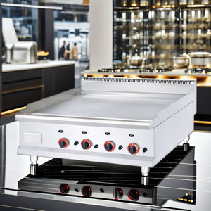 Plancha <span class=keywords><strong>de</strong></span> Cocina <span class=keywords><strong>de</strong></span> Doble Quemador, <span class=keywords><strong>Parrilla</strong></span> <span class=keywords><strong>de</strong></span> Piedra Volcánica, Multifuncional, <span class=keywords><strong>de</strong></span> Gas, Uso Comercial, Acero Inoxidable, Integrada en Mesa - Product Image 4