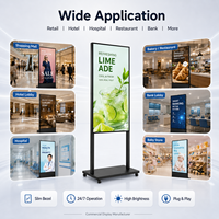 Écran d'affichage numérique intelligent LCD OEM ODM de 65 pouces, montage mural, support au sol, suspension au plafond, écran publicitaire, moniteur Cloud CMS