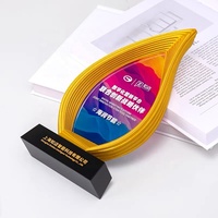 Trophées de cristal imprimés en couleur de feuille d'impression 3D logo personnalisé trophée de récompense de cristal vierge créatif récompense de cristal de sublimation