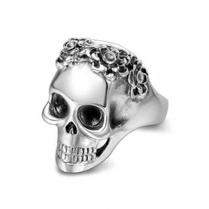 Skull <b>Ring</b> Men's <b>Titanium</b> Steel Index Finger Punk Jewelry SA395 - Product Image 1