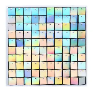 Wedding Party backdrop Decoration Shiny Square Dreamy Blue Red Green Pink White Black Silver Shimmer Sequins Wall Panels